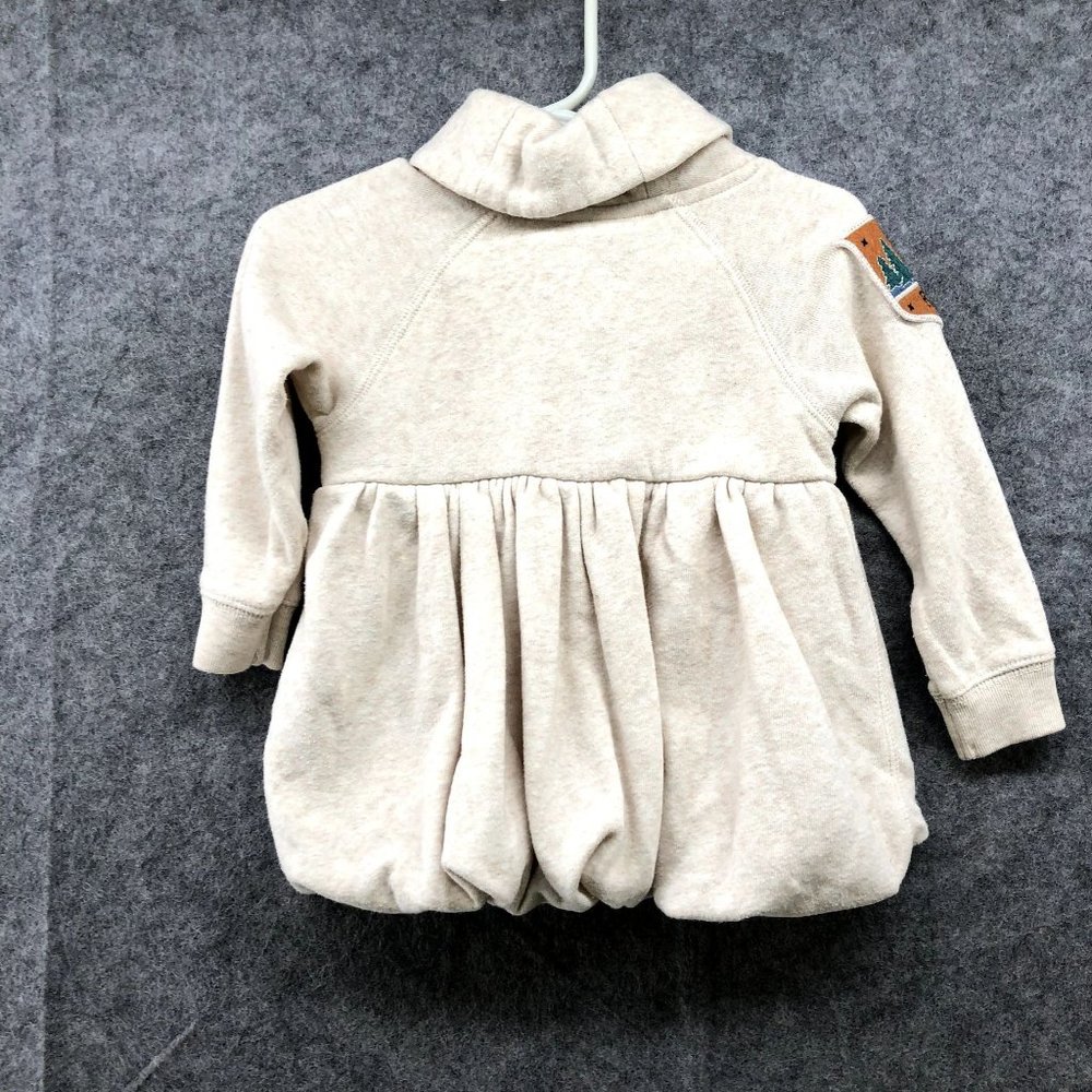 Ralph Lauren Baby Girls 6M Shawl Collar Sweatshirt Dress Pullover Cream - Picture 2 of 7